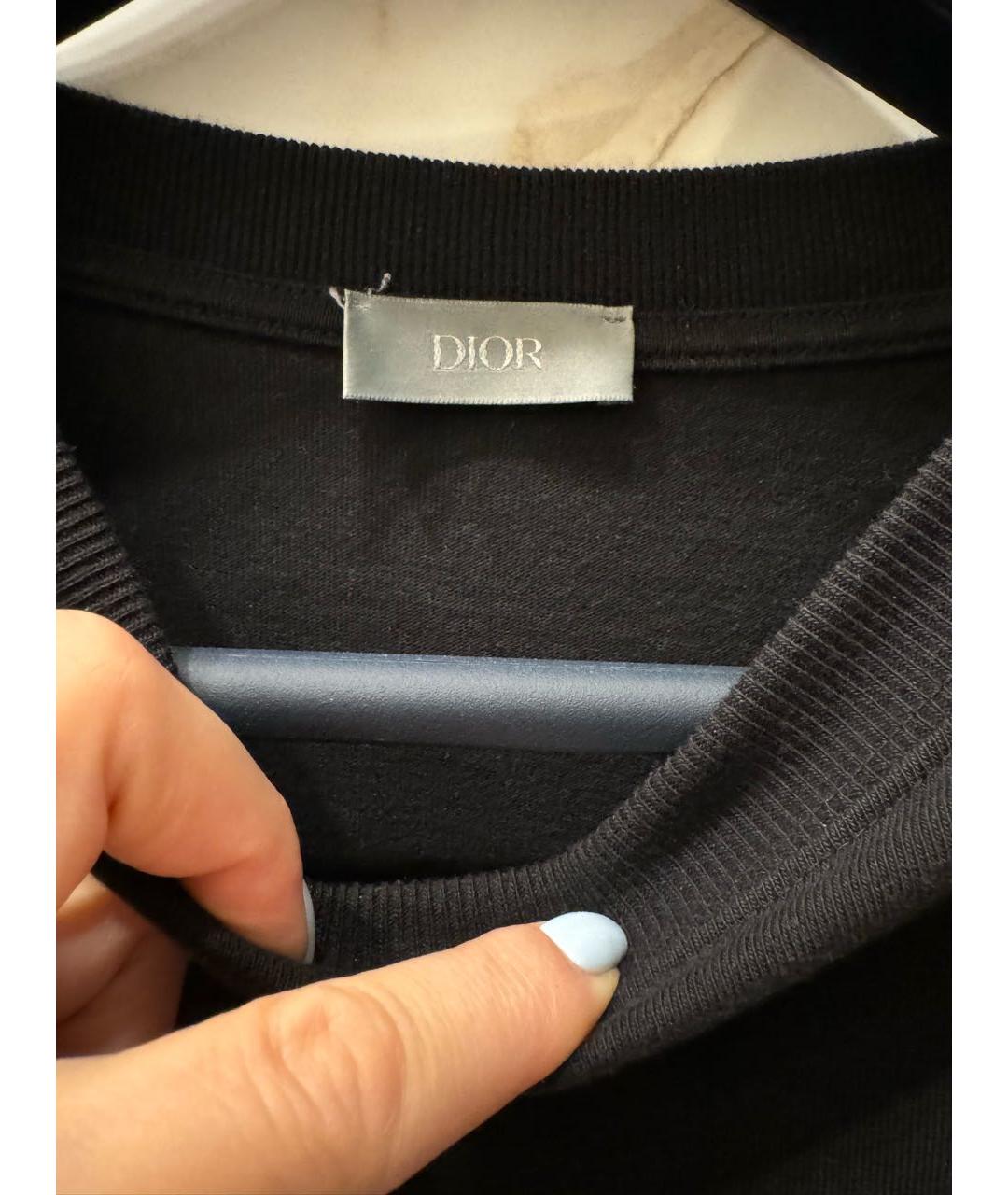 CHRISTIAN DIOR Черная хлопковая футболка, фото 4