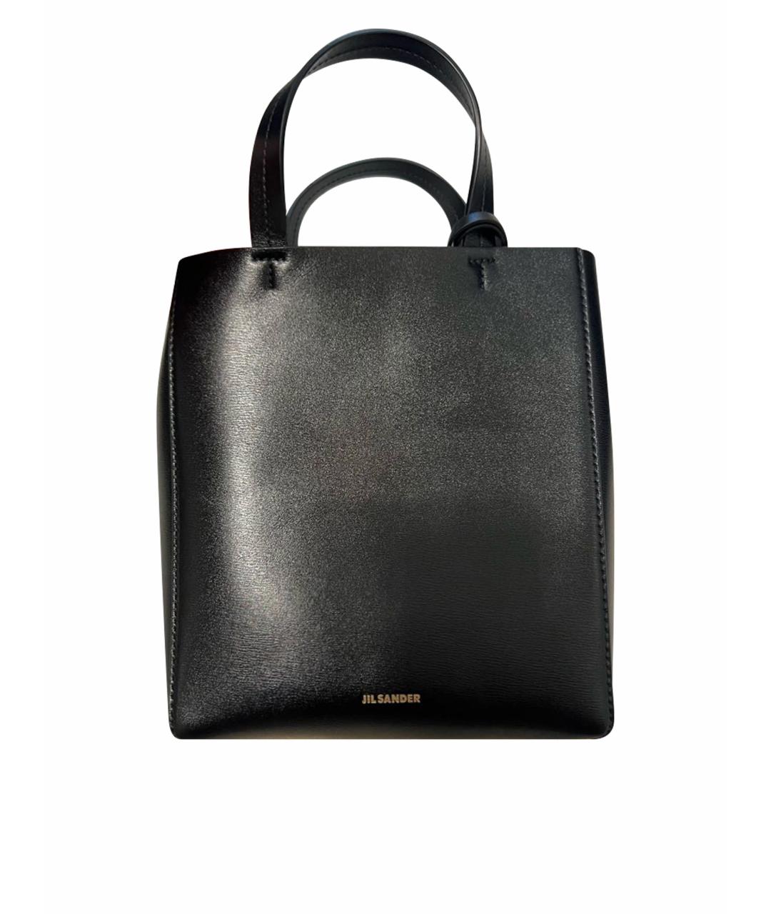 JIL SANDER Черная кожаная сумка с короткими ручками, фото 1