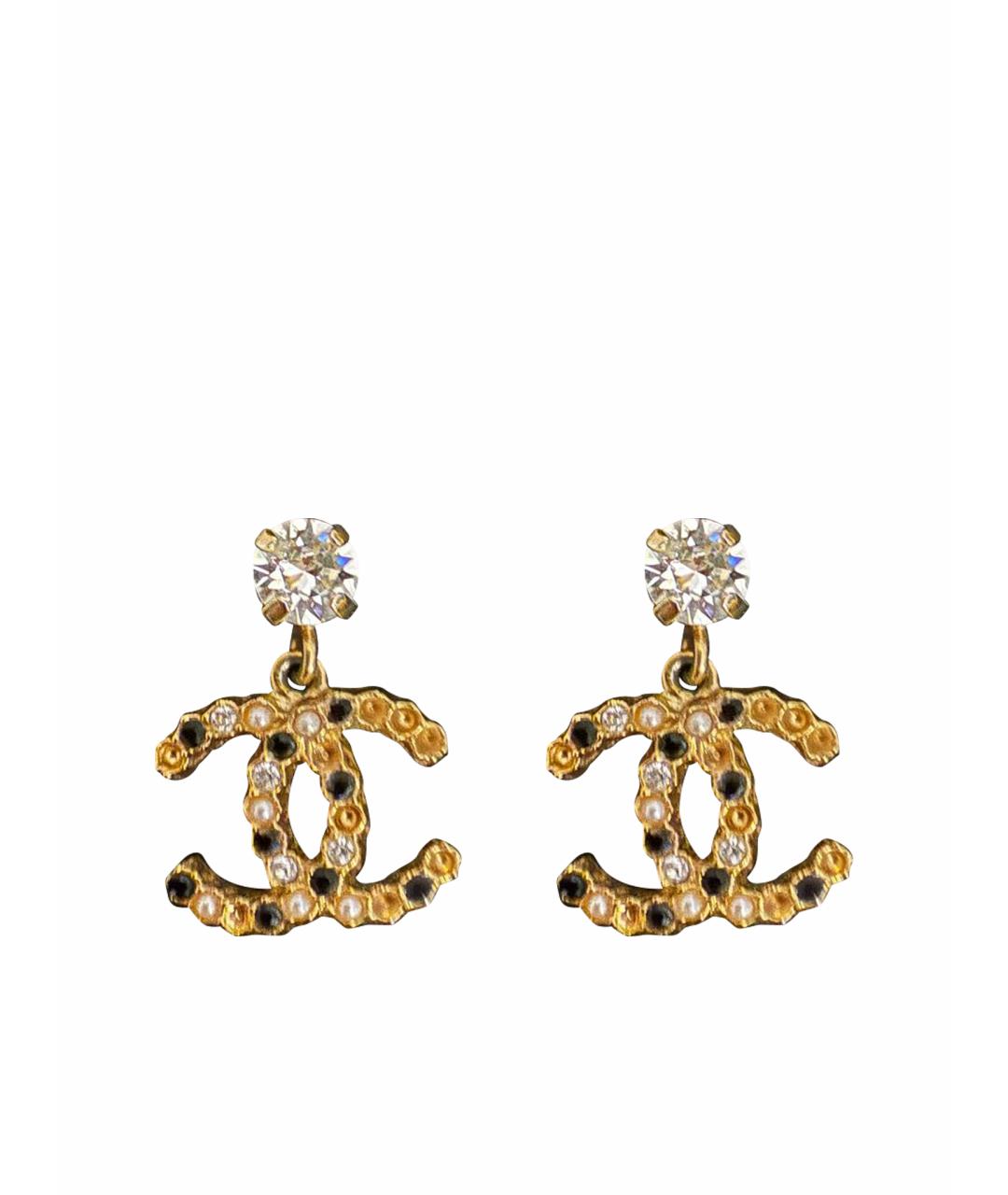 CHANEL Золотые латунные серьги, фото 1