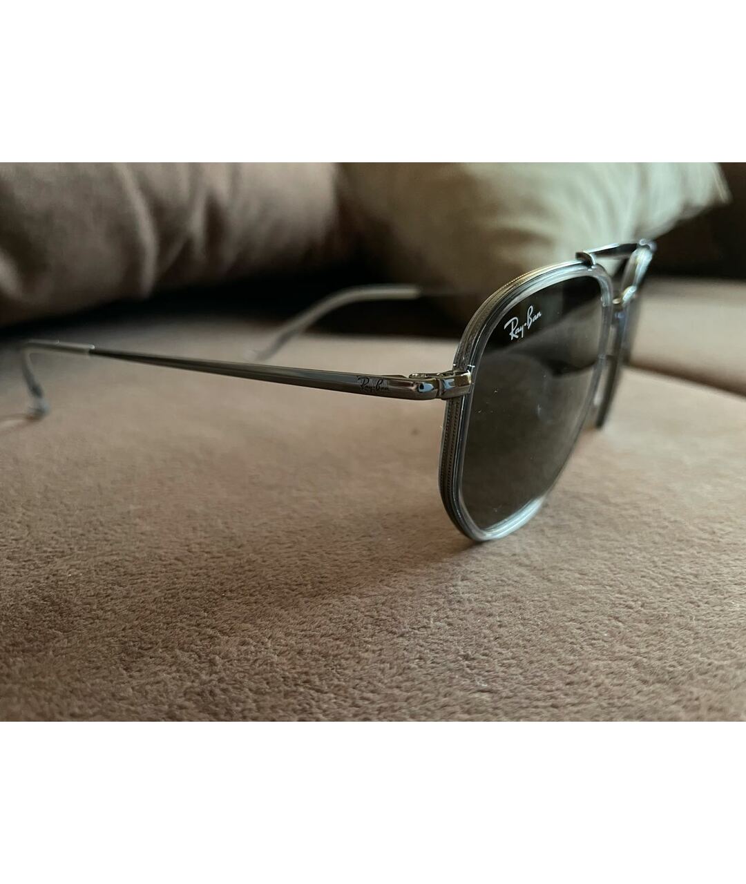 RAY BAN Серые металлические солнцезащитные очки, фото 3