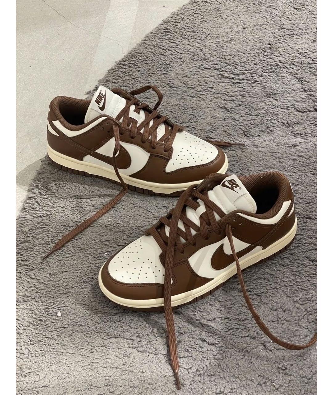 NIKE Коричневые кожаные кроссовки, фото 7