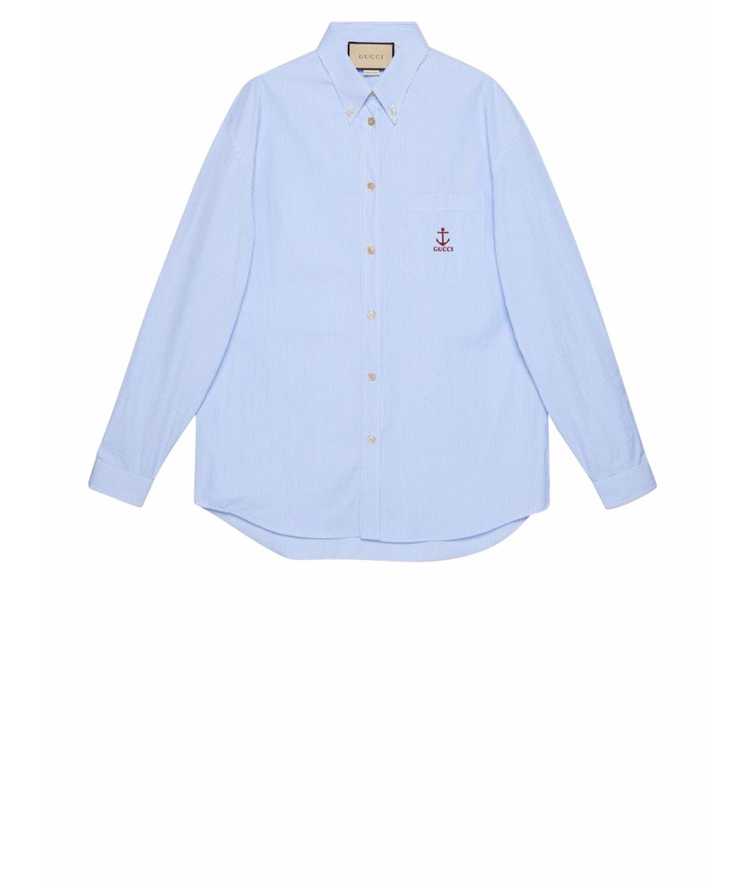 GUCCI Голубая хлопковая рубашка, фото 1