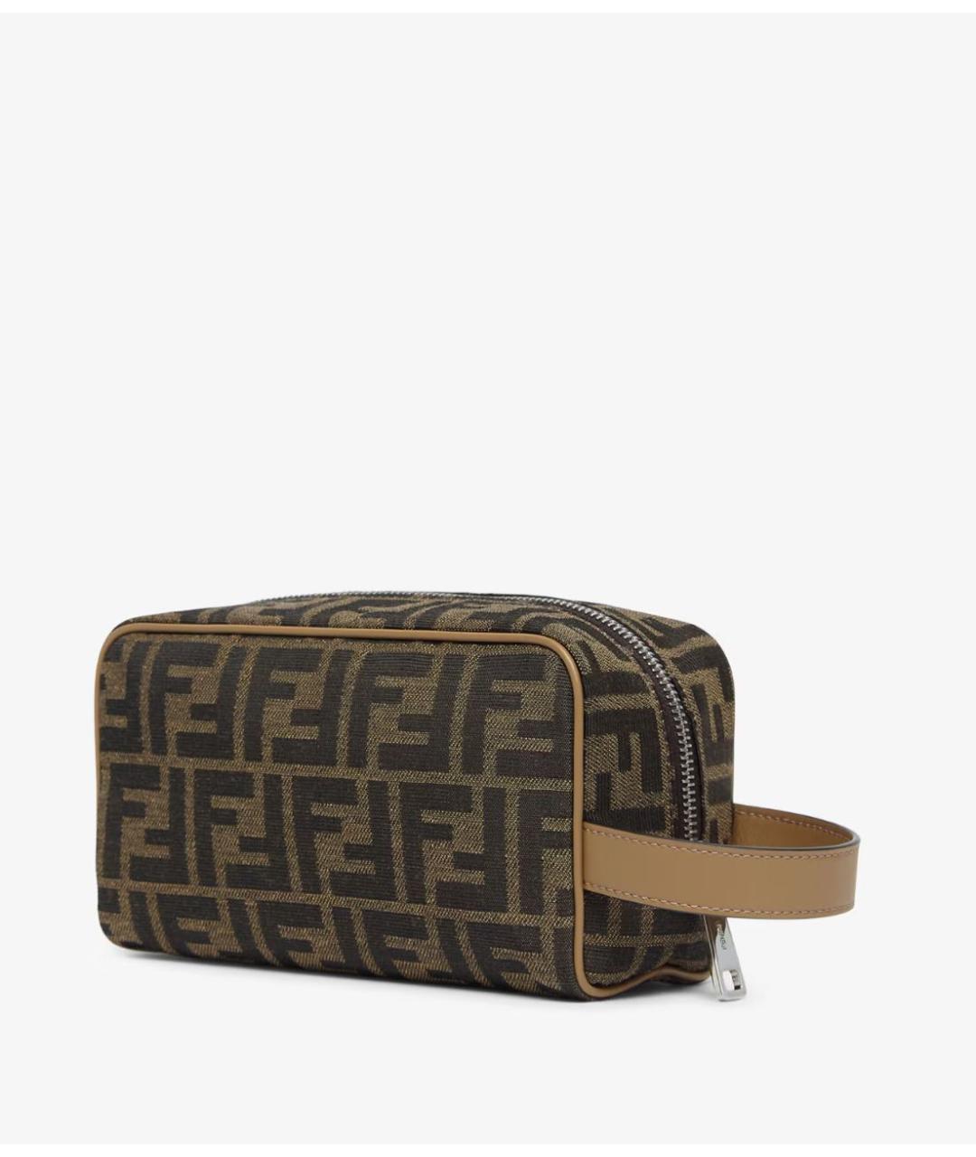 FENDI Коричневая тканевая барсетка, фото 2