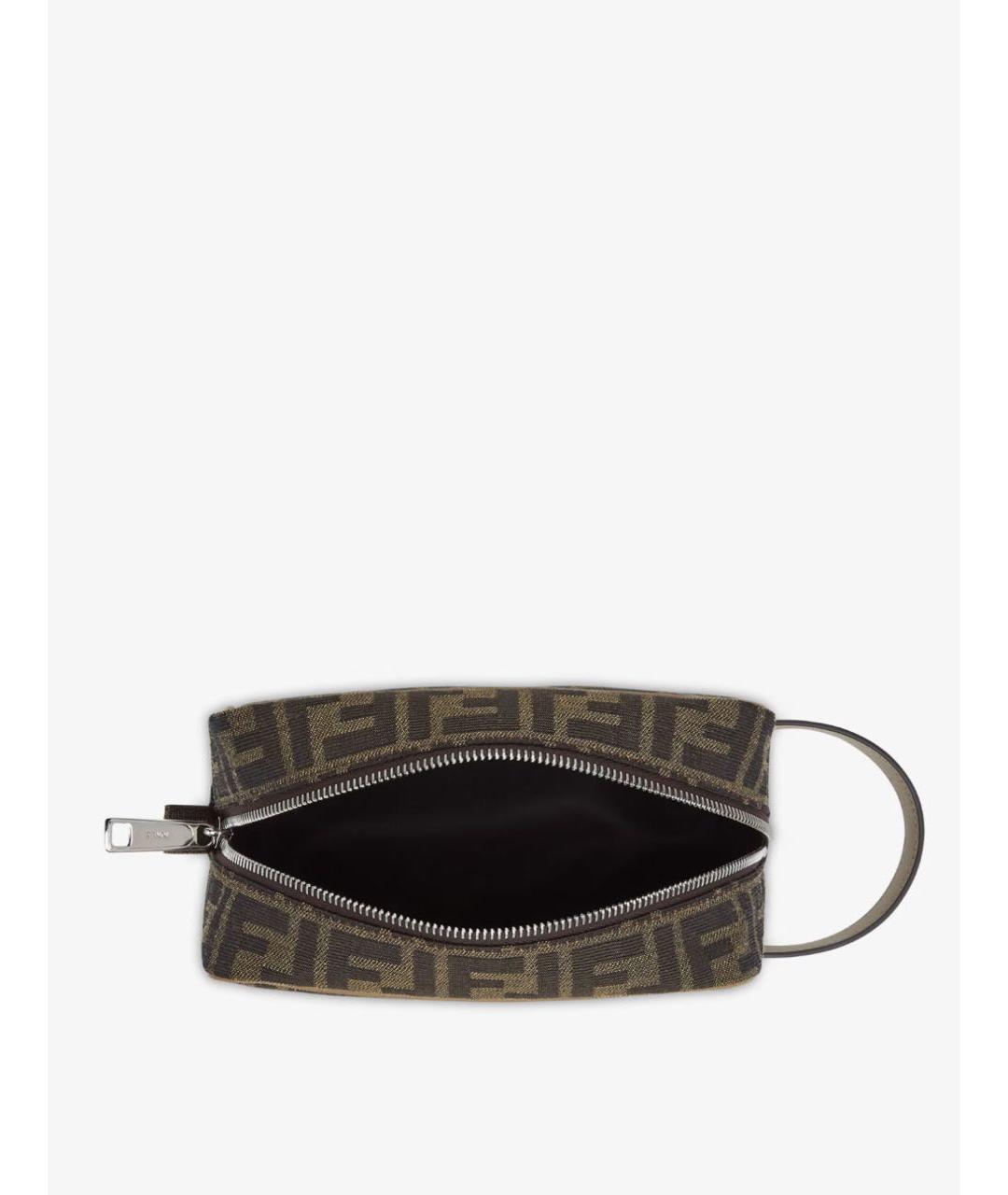 FENDI Коричневая тканевая барсетка, фото 3