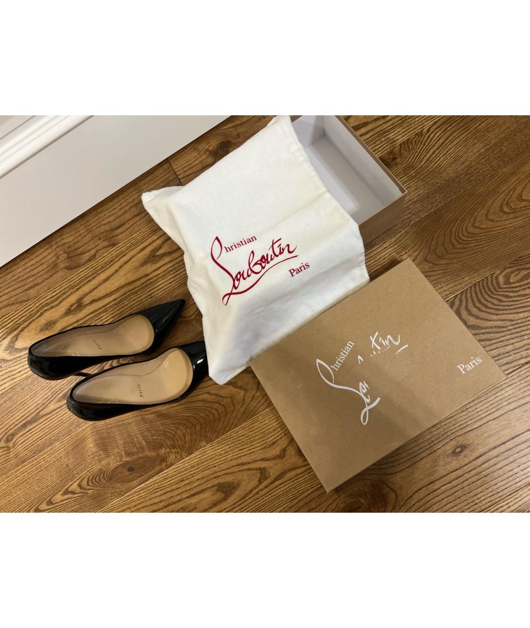 CHRISTIAN LOUBOUTIN Черные кожаные туфли, фото 5