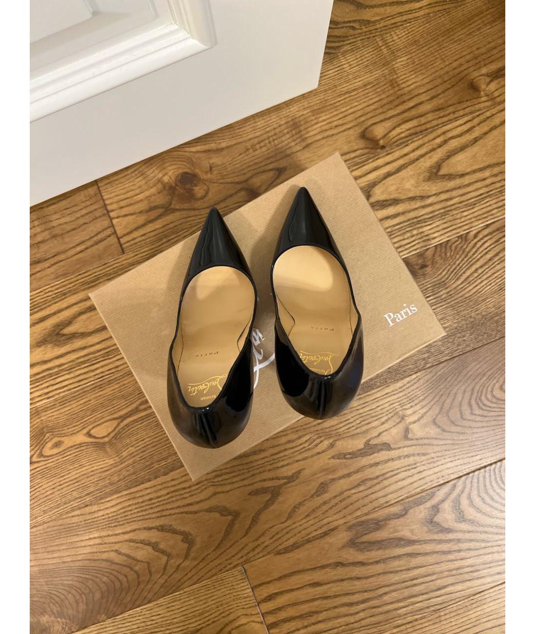 CHRISTIAN LOUBOUTIN Черные кожаные туфли, фото 3