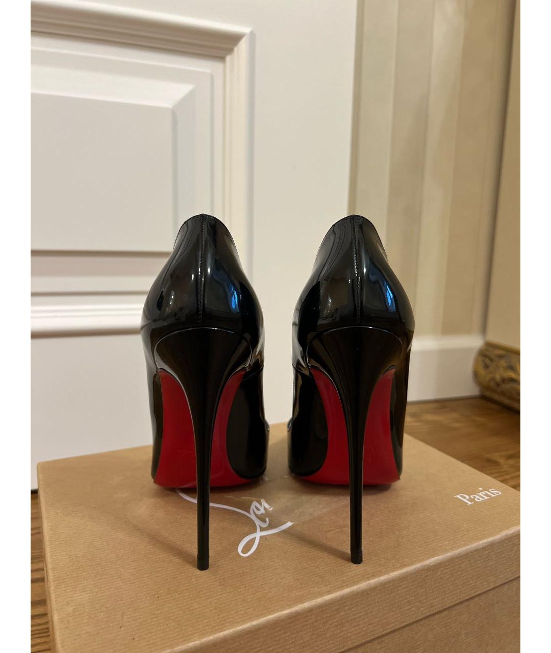 CHRISTIAN LOUBOUTIN Черные кожаные туфли, фото 4