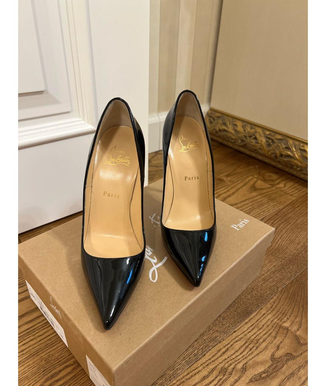 CHRISTIAN LOUBOUTIN Черные кожаные туфли, фото 2