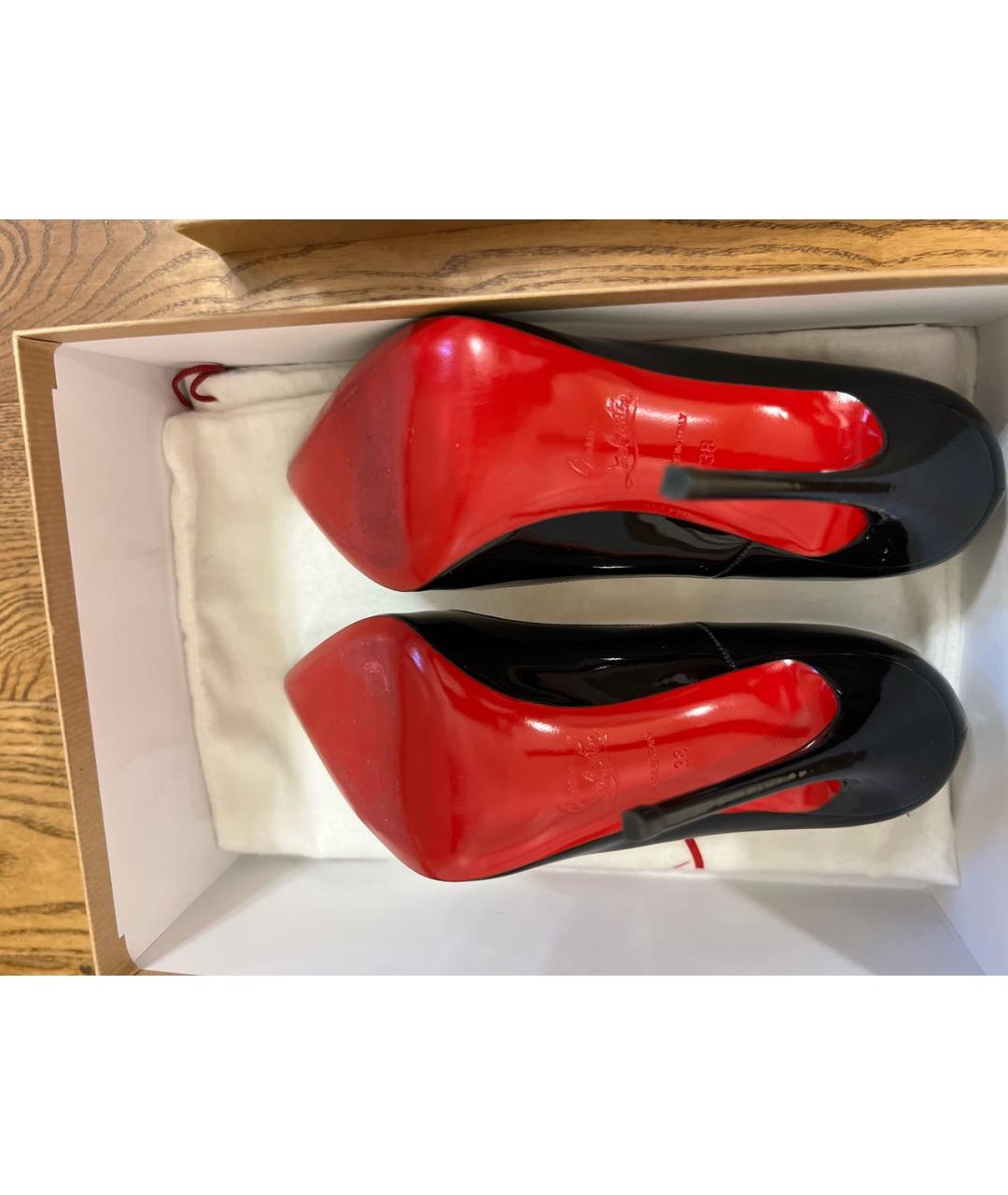 CHRISTIAN LOUBOUTIN Черные кожаные туфли, фото 6