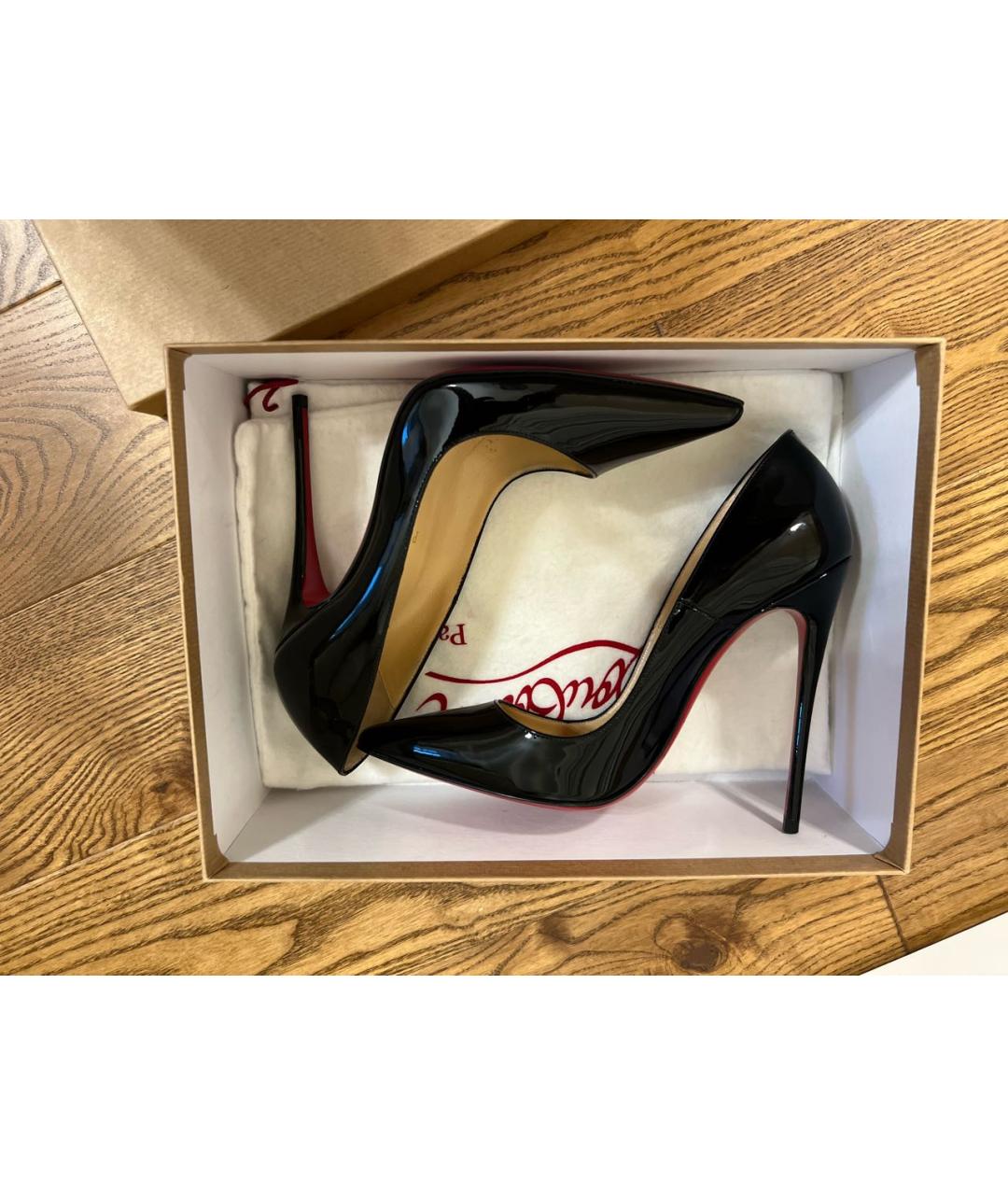 CHRISTIAN LOUBOUTIN Черные кожаные туфли, фото 7