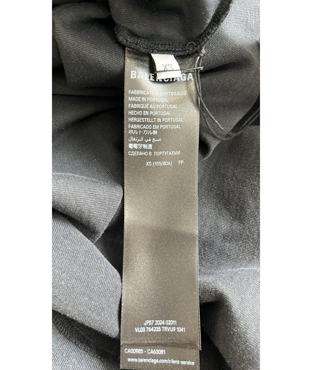 BALENCIAGA Черная хлопковая майка, фото 5
