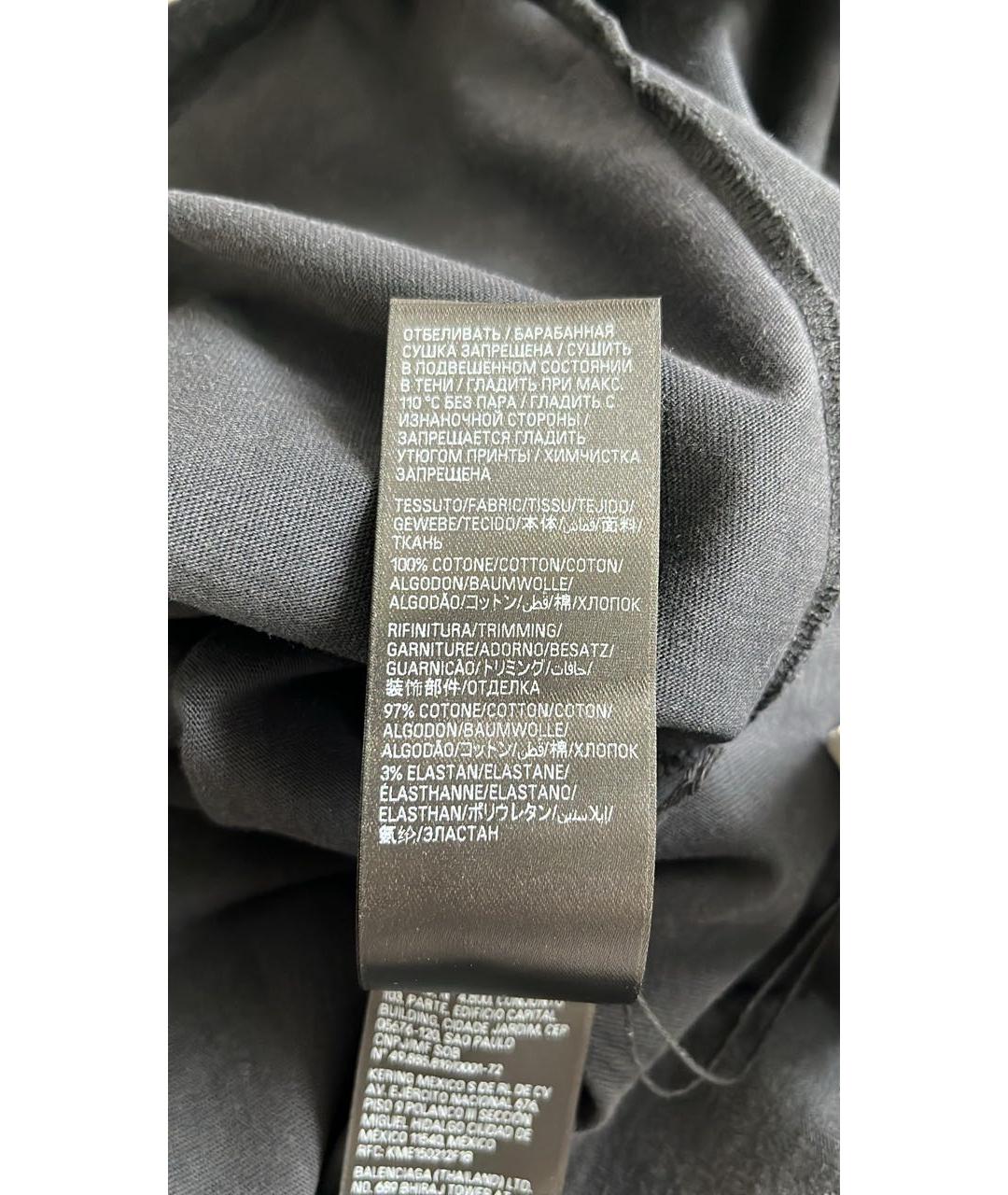 BALENCIAGA Черная хлопковая майка, фото 7