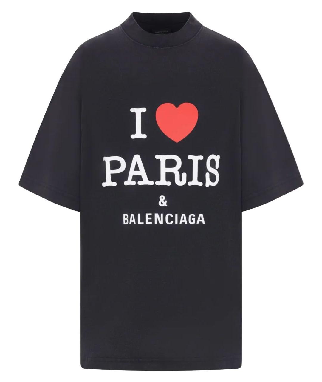 BALENCIAGA Черная хлопковая майка, фото 1