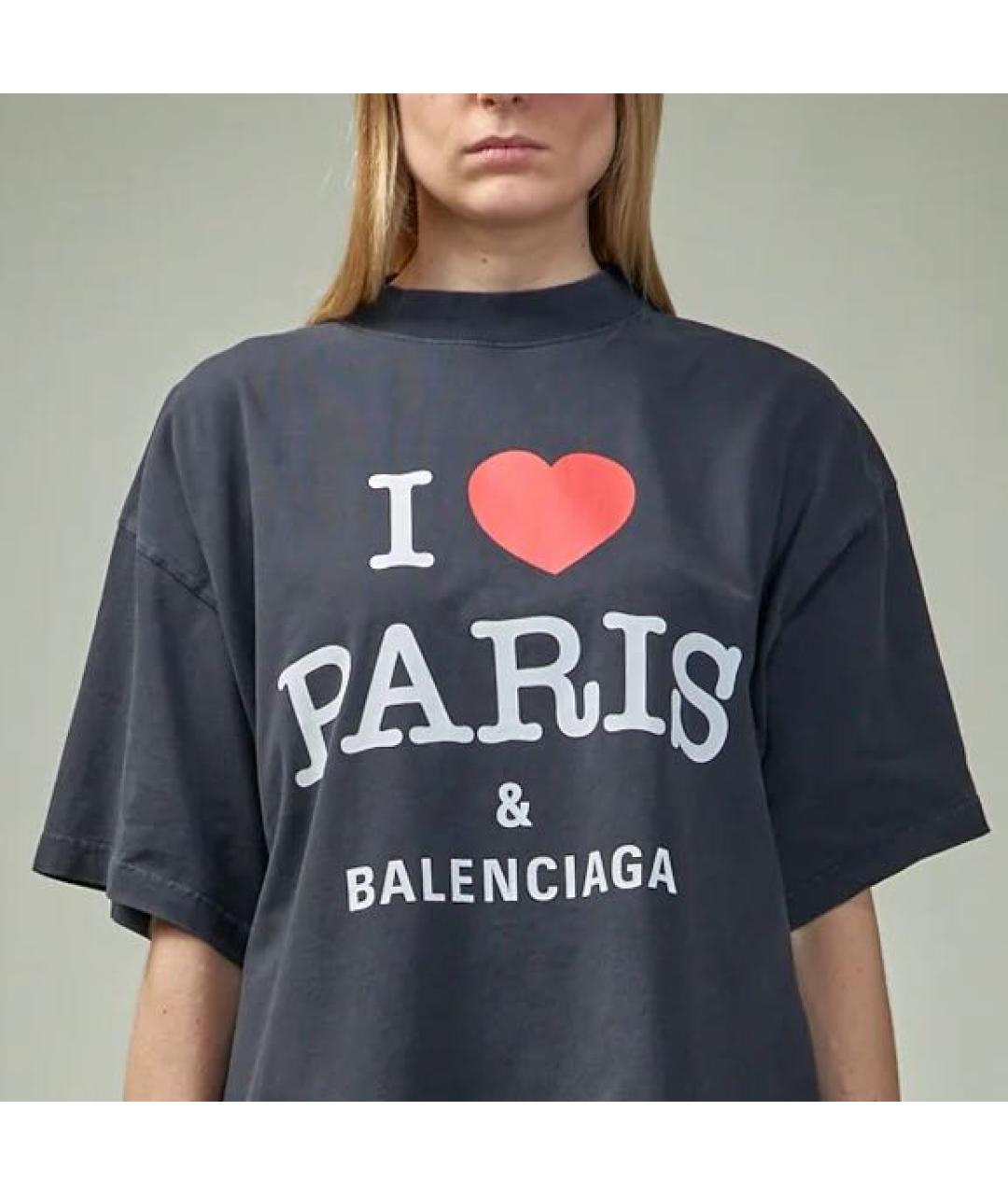 BALENCIAGA Черная хлопковая майка, фото 3