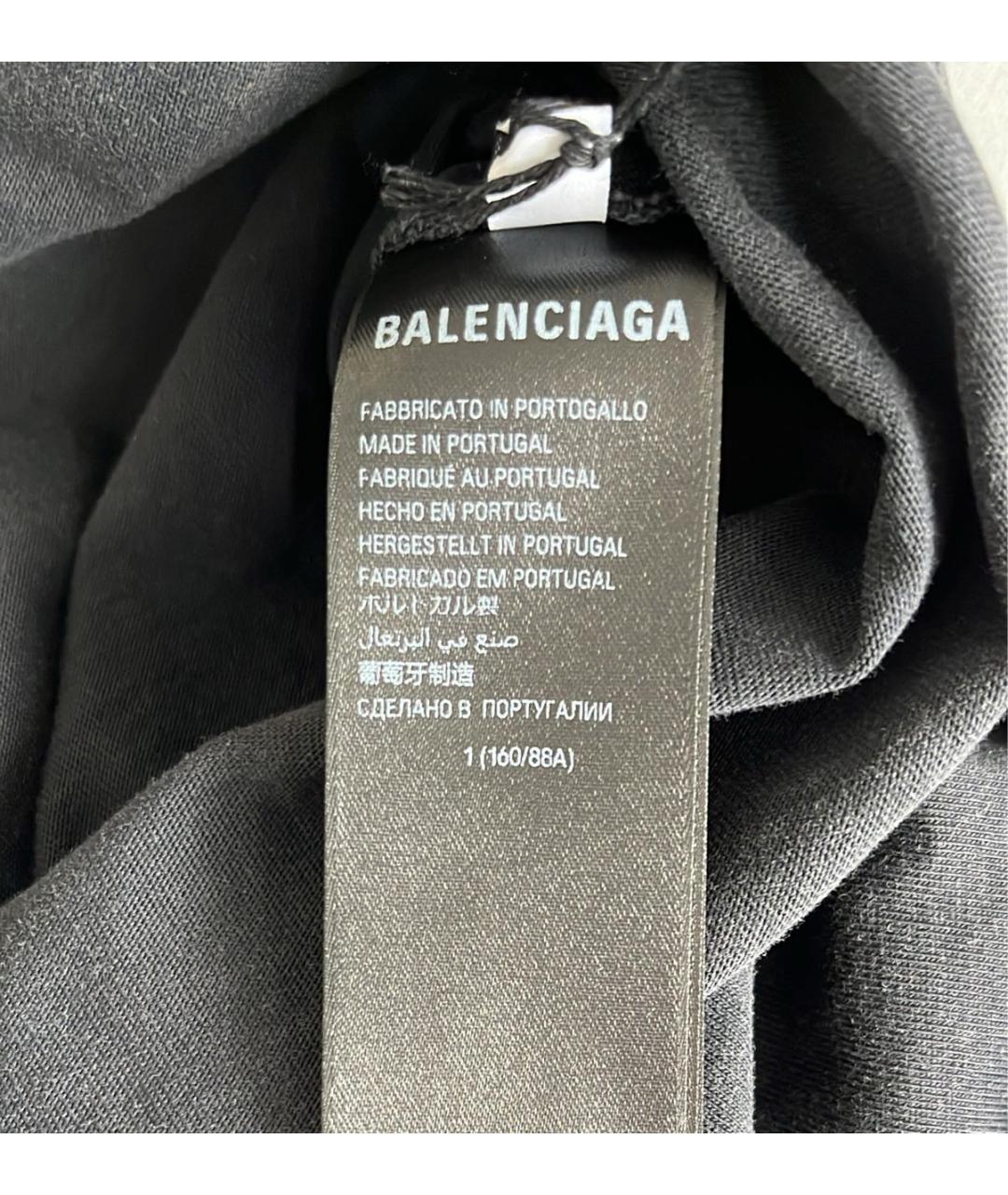 BALENCIAGA Черная хлопковая майка, фото 5