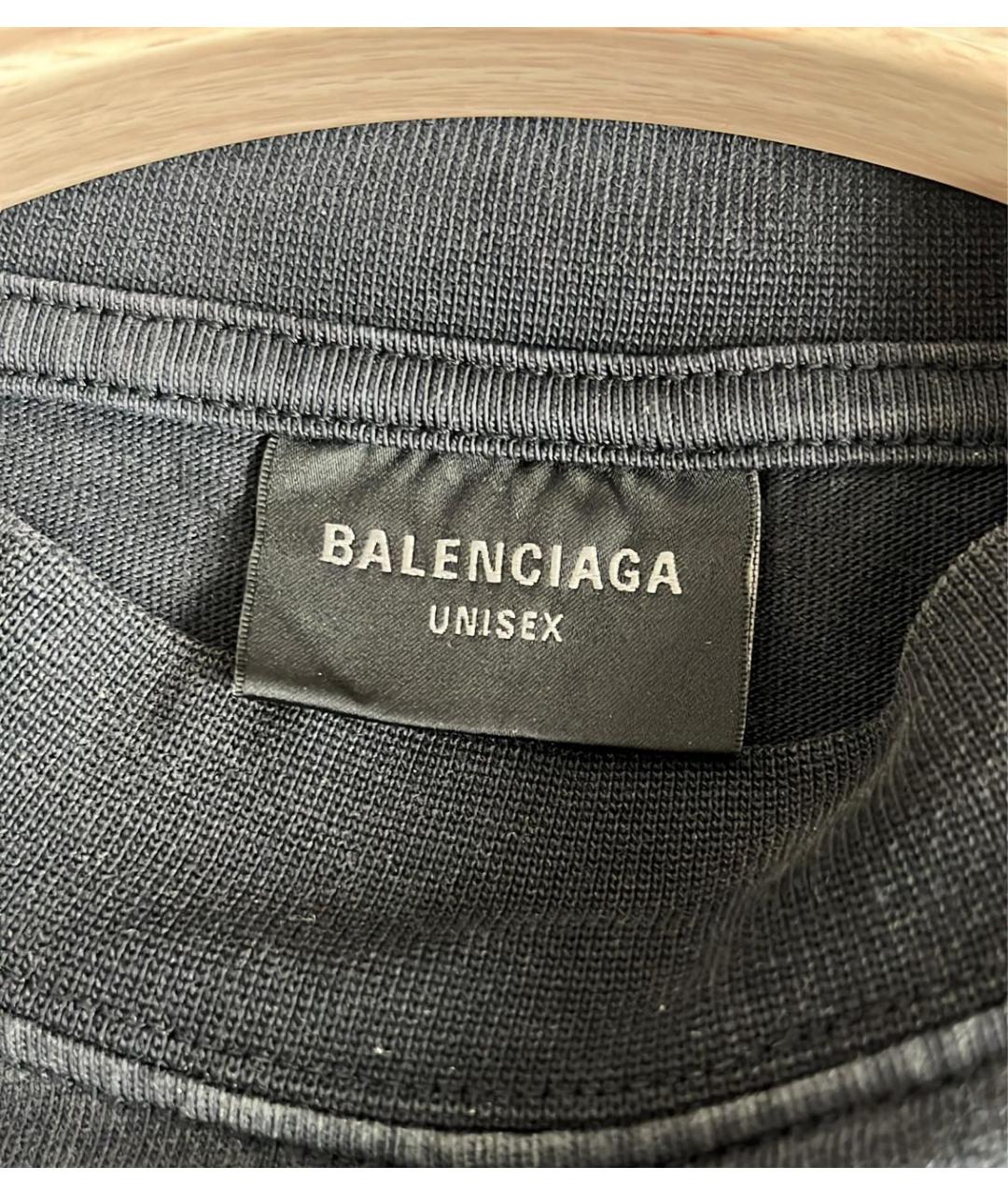BALENCIAGA Черная хлопковая майка, фото 2