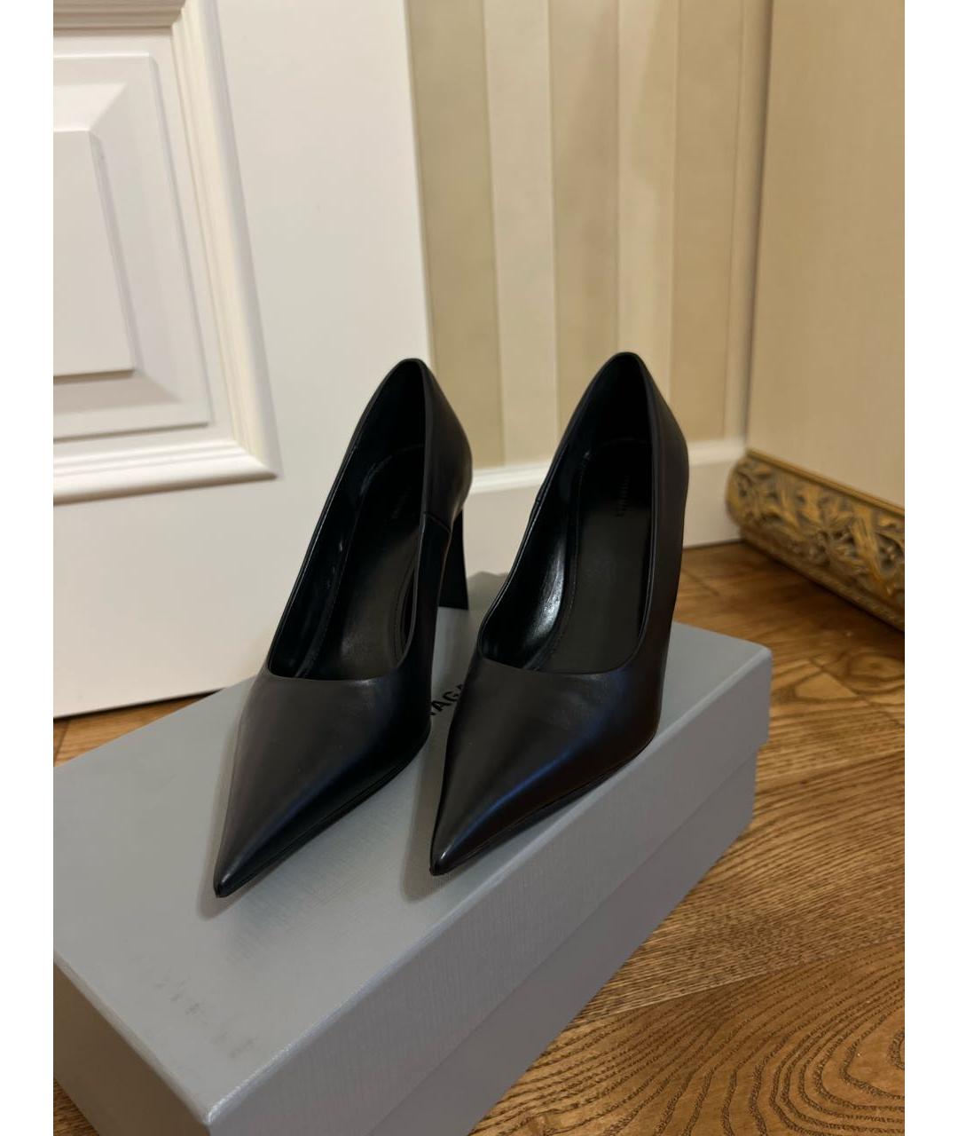 BALENCIAGA Черные кожаные туфли, фото 7