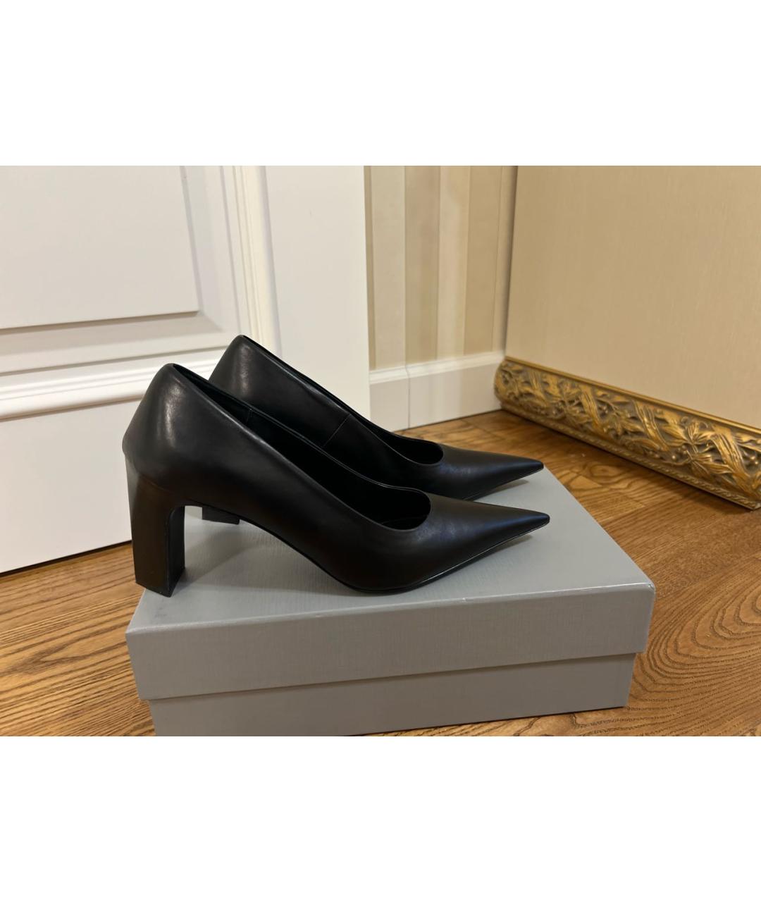 BALENCIAGA Черные кожаные туфли, фото 9