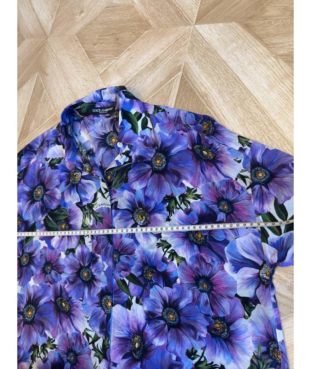 DOLCE&GABBANA Фиолетовый шелковый костюм с брюками, фото 6