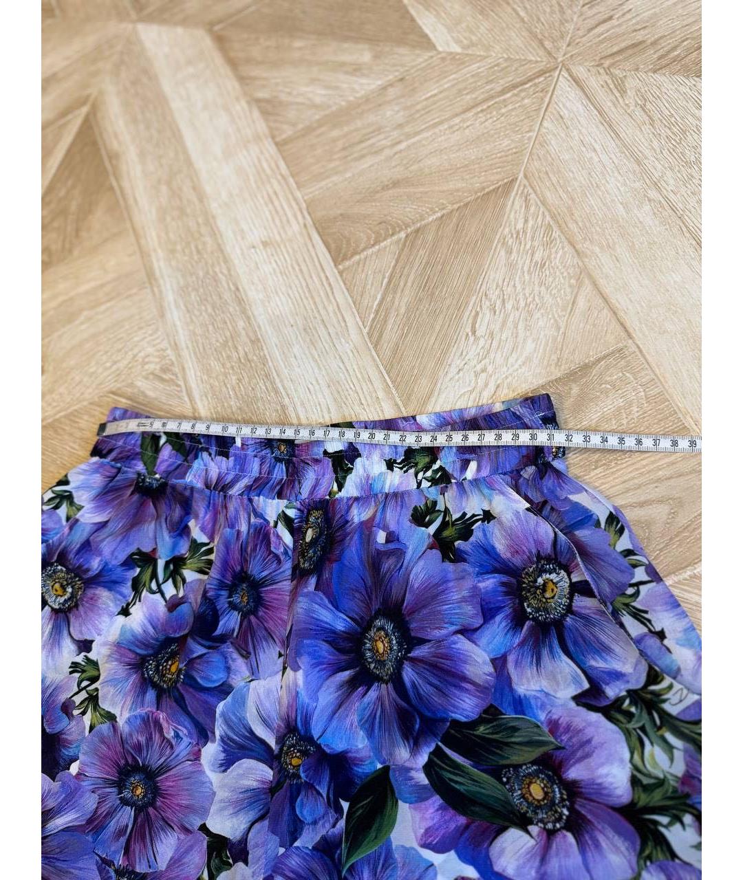 DOLCE&GABBANA Фиолетовый шелковый костюм с брюками, фото 7