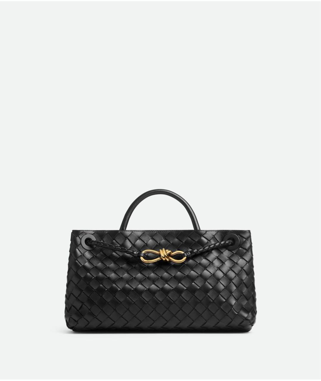 BOTTEGA VENETA Черная кожаная сумка с короткими ручками, фото 4