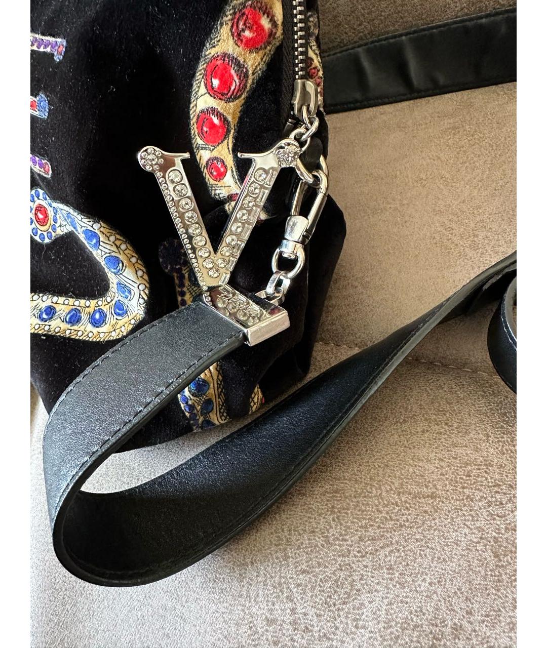 VERSACE Черная бархатная сумка через плечо, фото 4