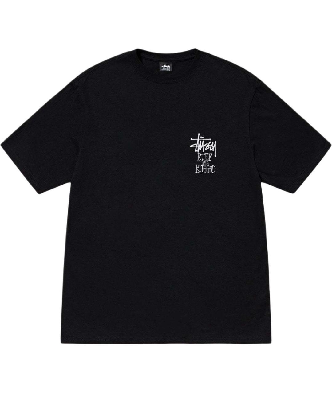 STUSSY Черная хлопковая футболка, фото 1
