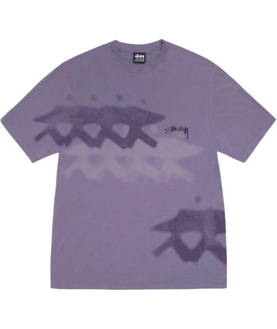 STUSSY Фиолетовая хлопковая футболка, фото 1
