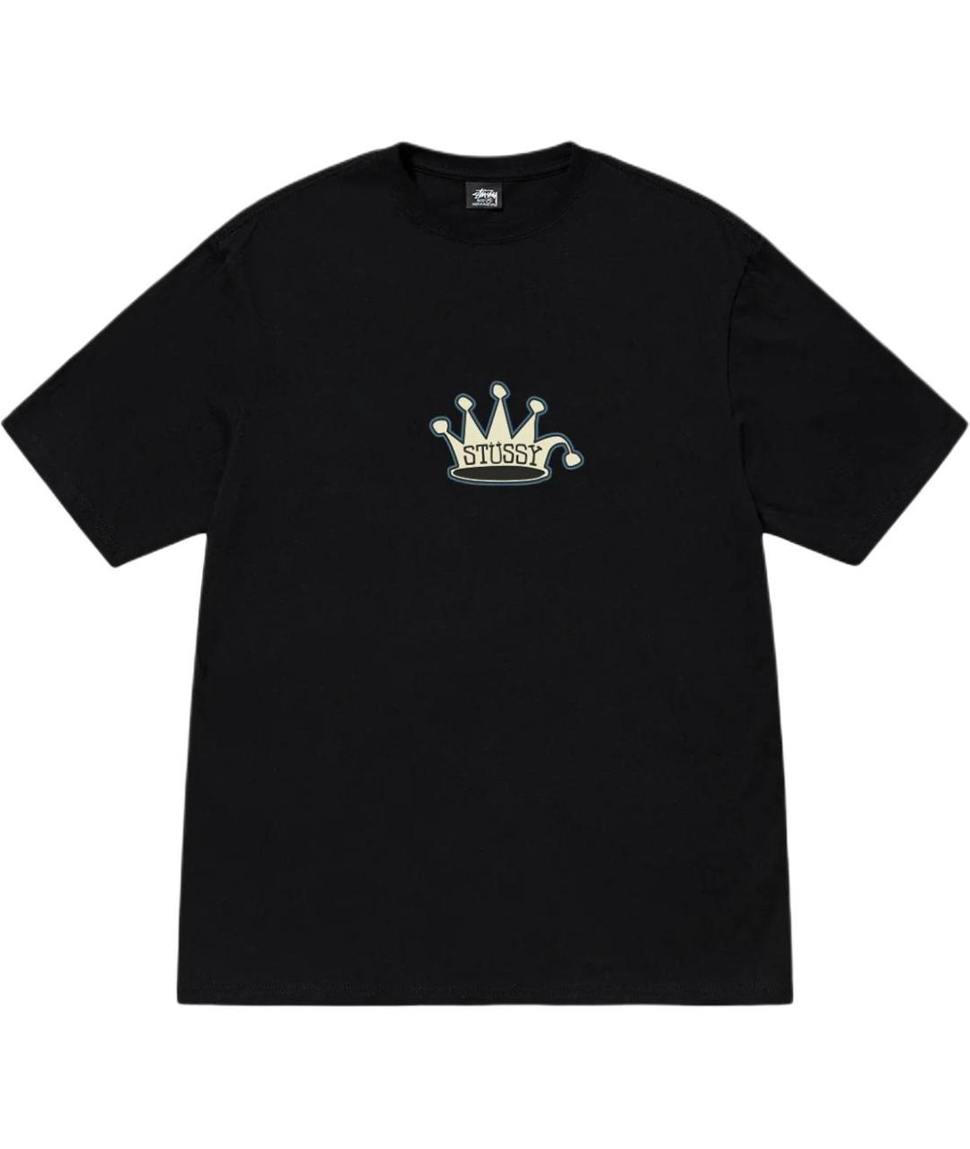 STUSSY Черная хлопковая футболка, фото 1