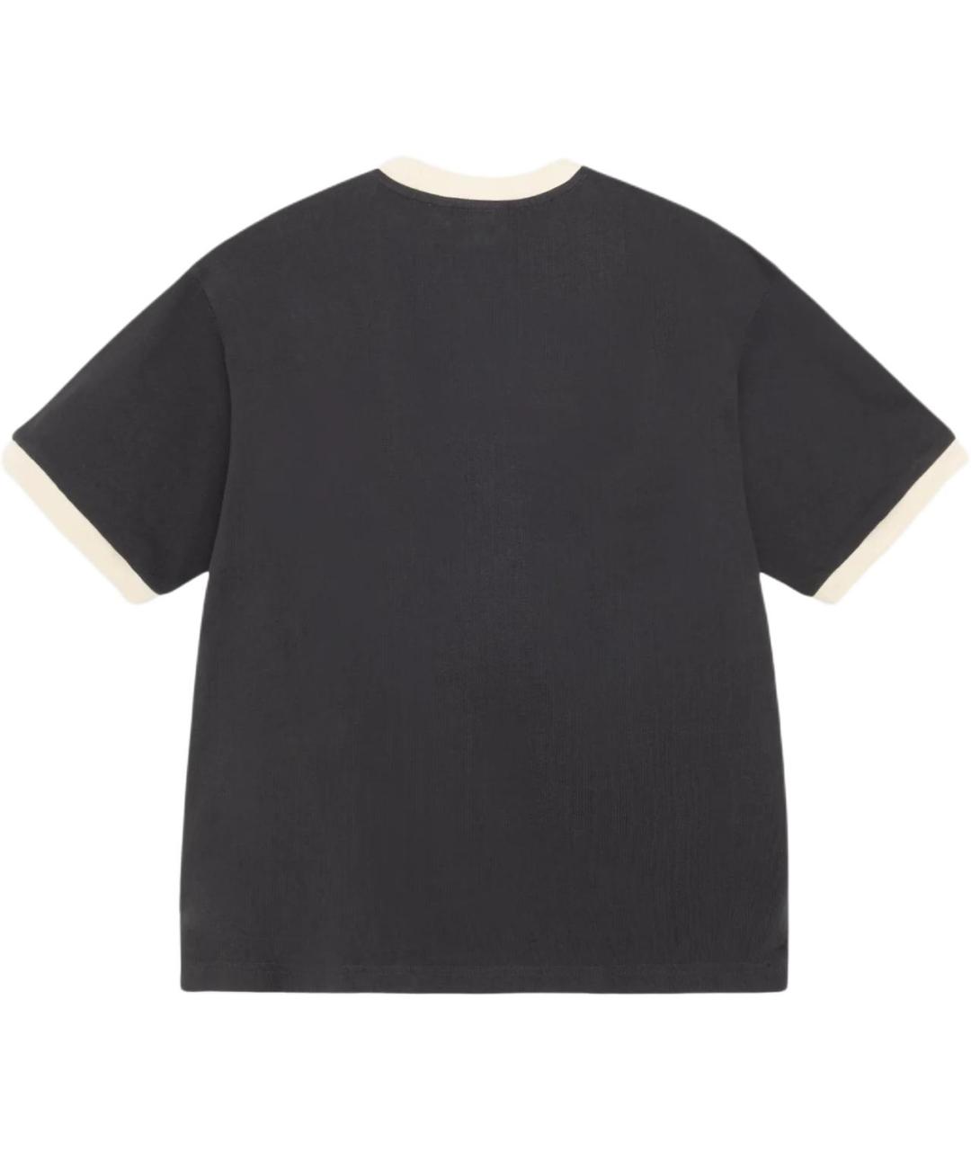 STUSSY Черная хлопковая футболка, фото 2