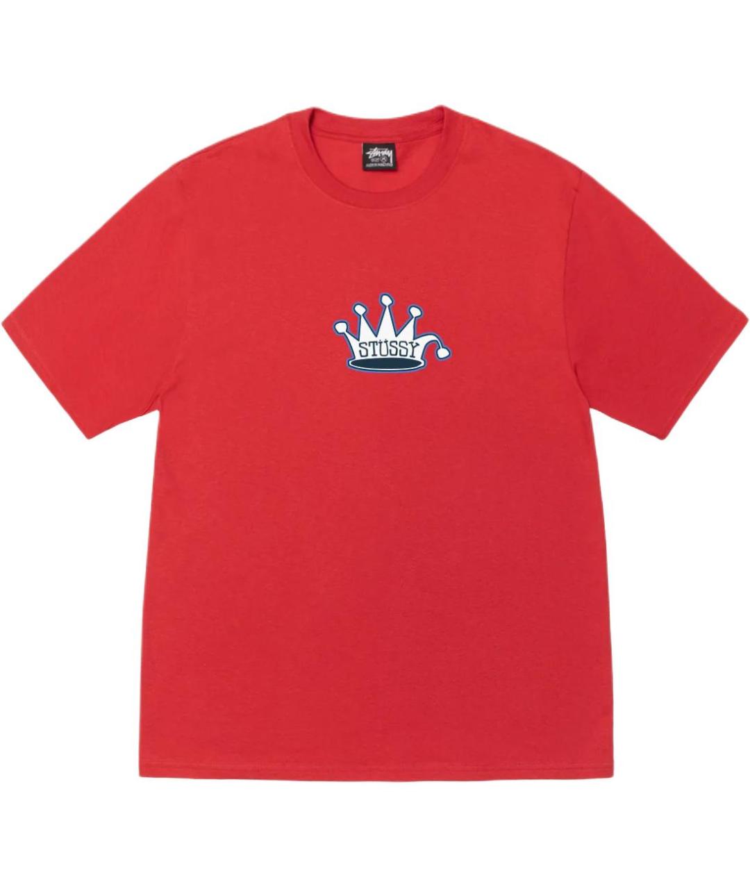 STUSSY Красная хлопковая футболка, фото 1