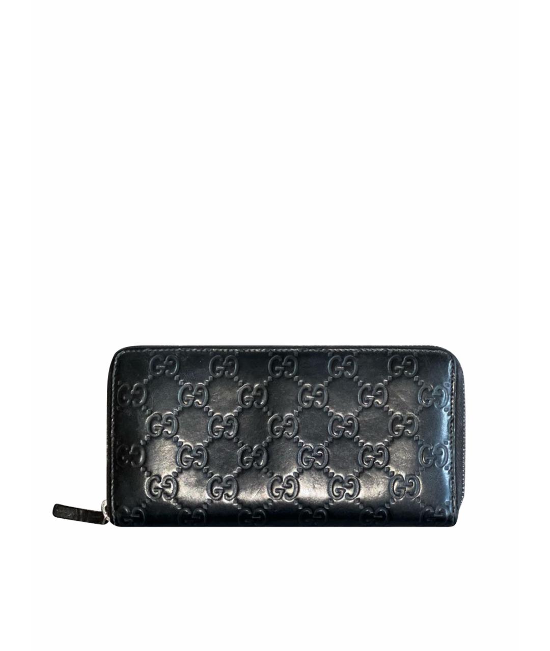 GUCCI Темно-синий кожаный кошелек, фото 1