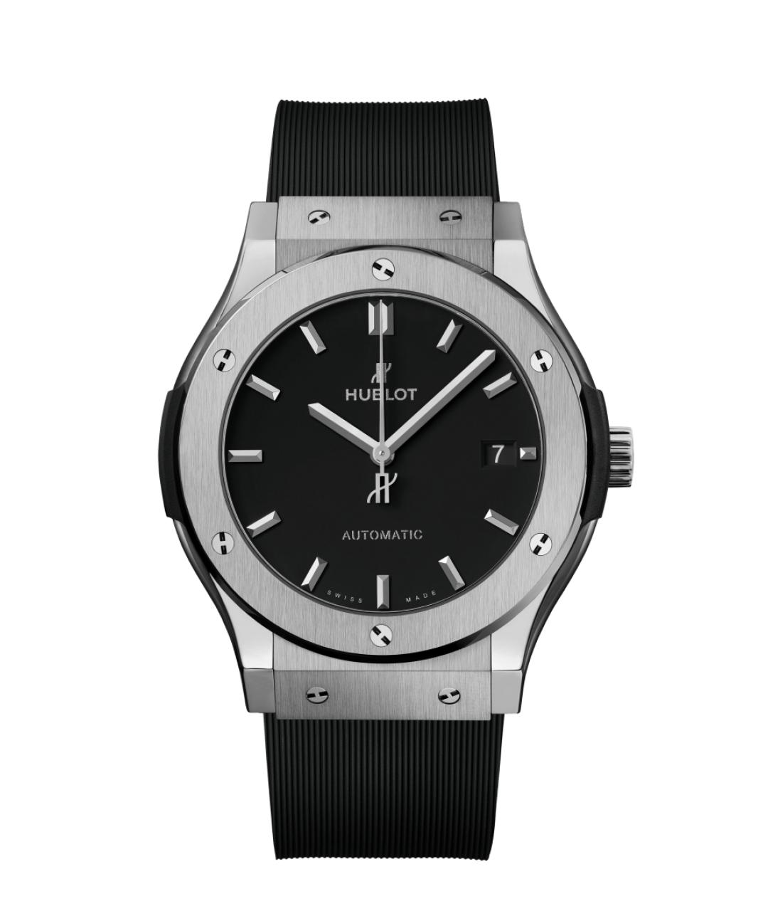 HUBLOT Черные часы из экзотической кожи, фото 1