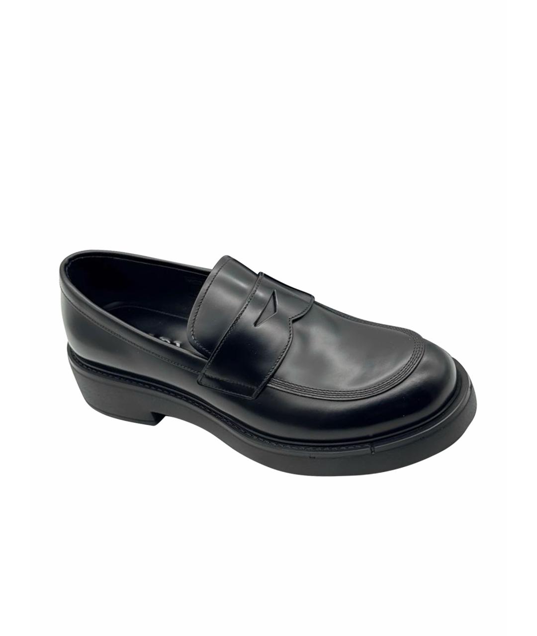 PRADA Черные кожаные лоферы, фото 1
