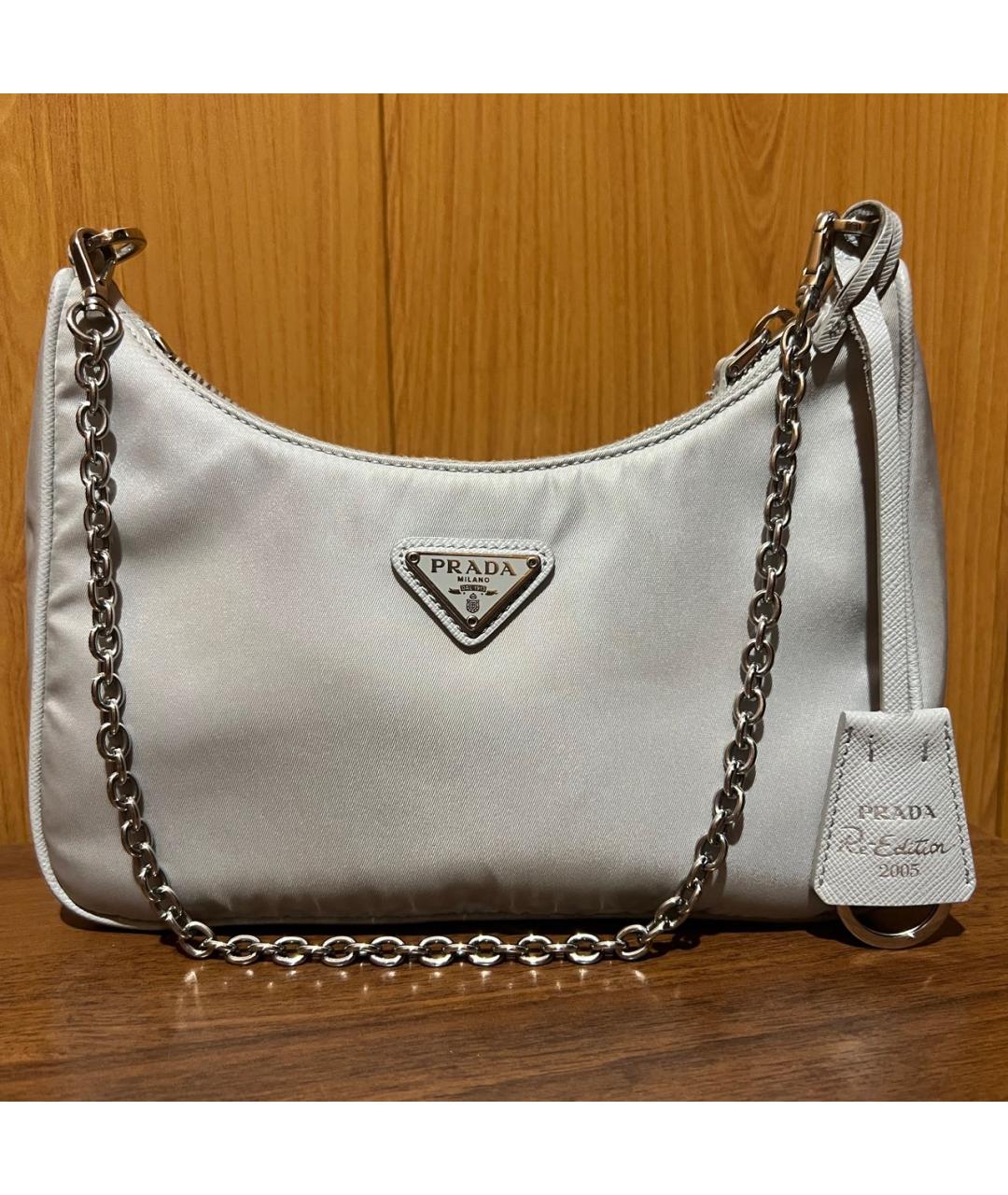 PRADA Серая сумка с короткими ручками, фото 6