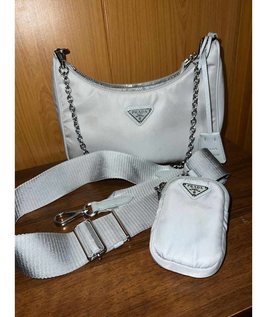 PRADA Серая сумка с короткими ручками, фото 4
