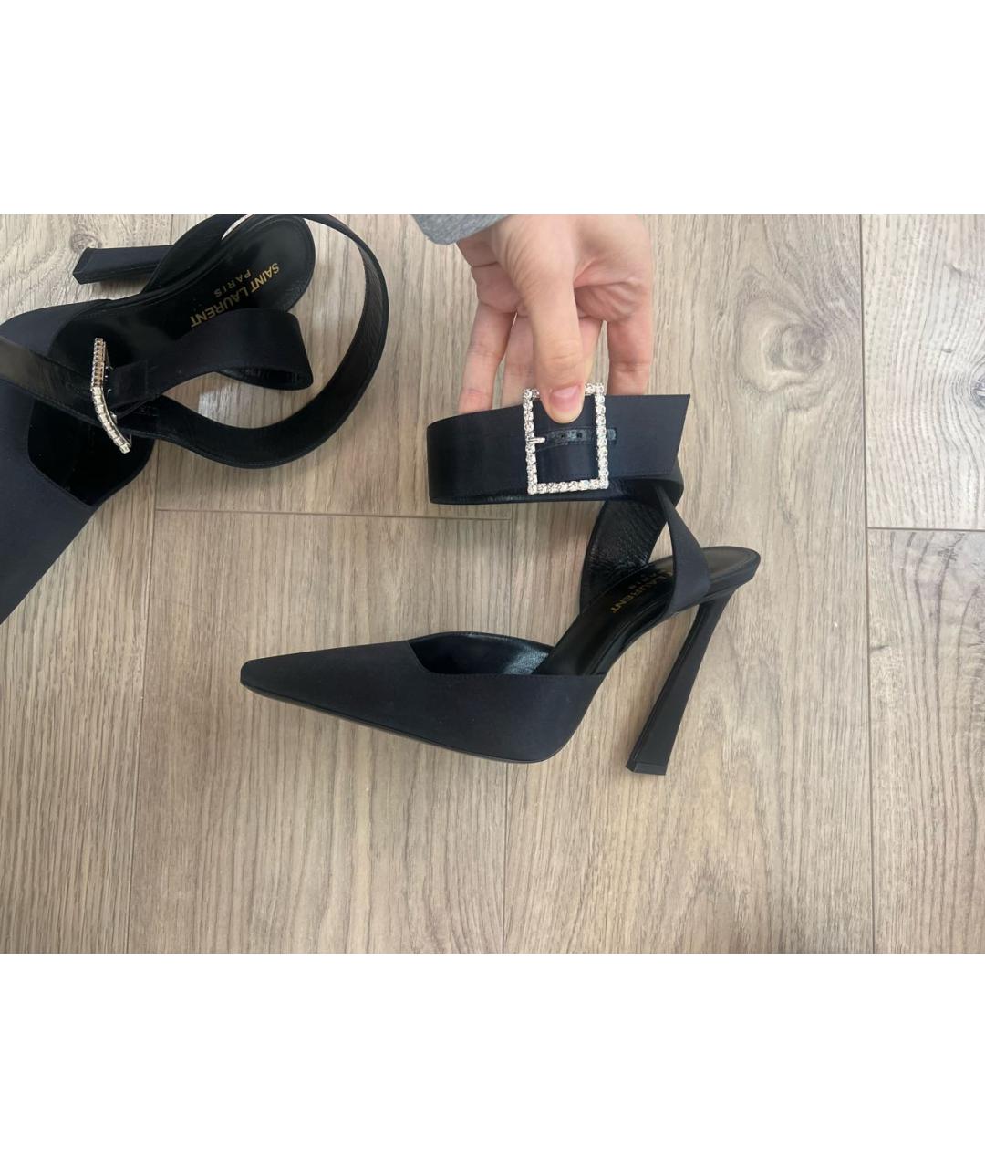 SAINT LAURENT Черные текстильные туфли, фото 5