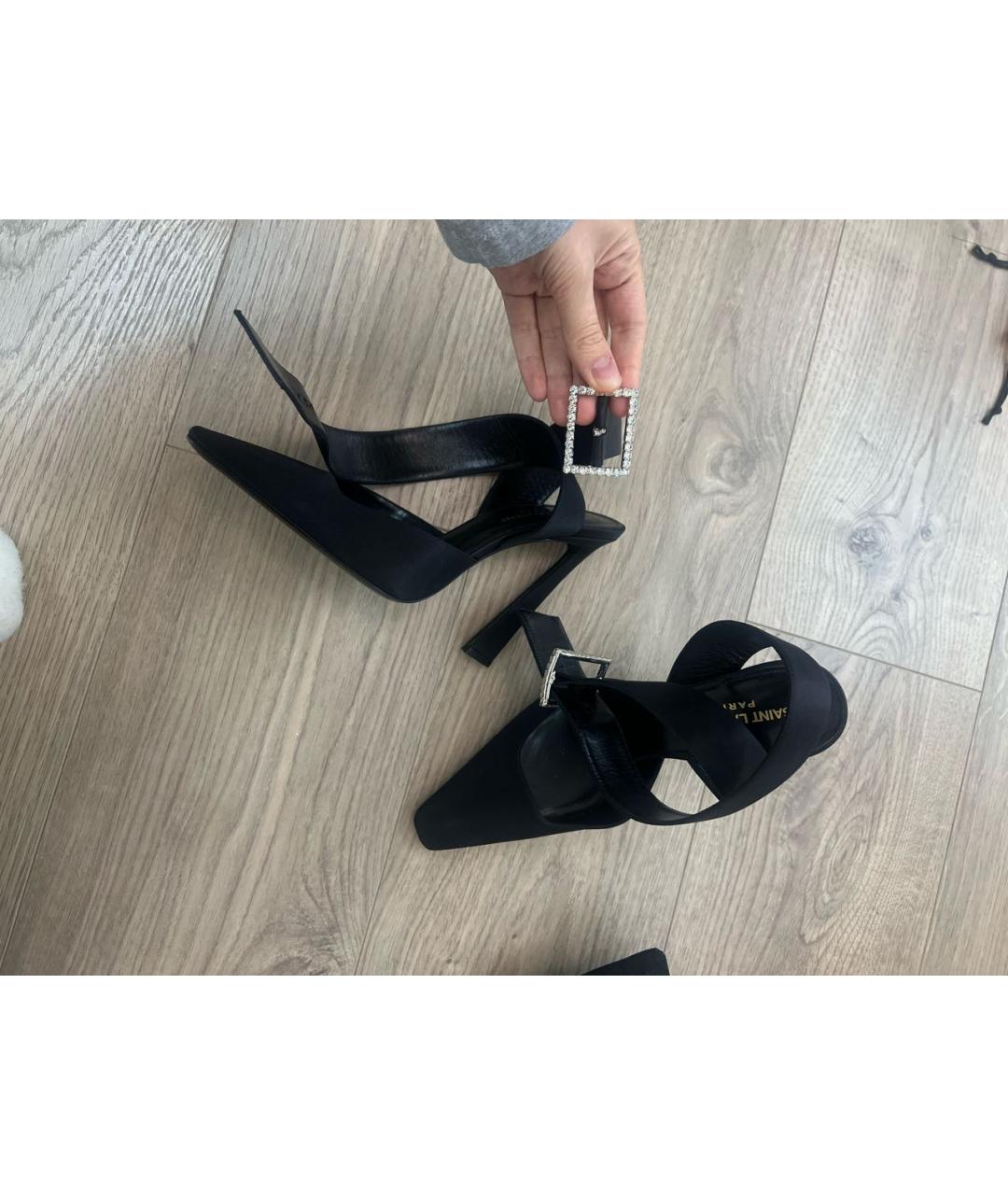 SAINT LAURENT Черные текстильные туфли, фото 2