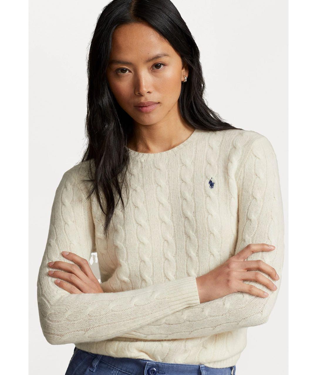 POLO RALPH LAUREN Белый шелковый джемпер / свитер, фото 2