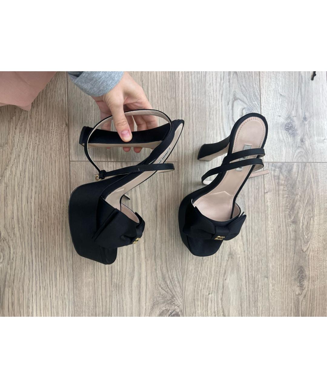 MIU MIU Черные босоножки, фото 2
