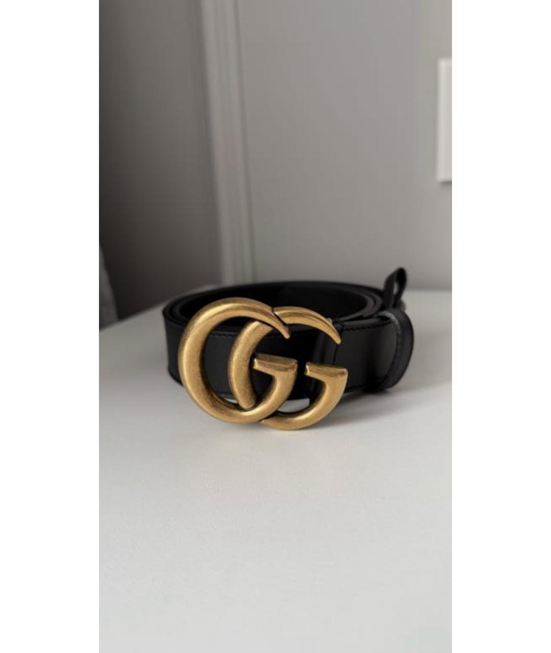 GUCCI Черный кожаный ремень, фото 4