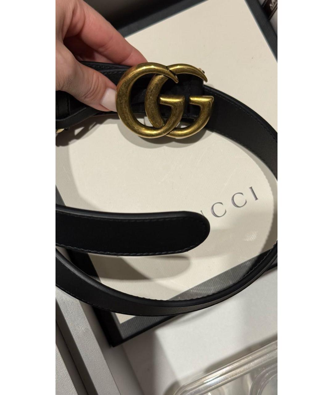 GUCCI Черный кожаный ремень, фото 2