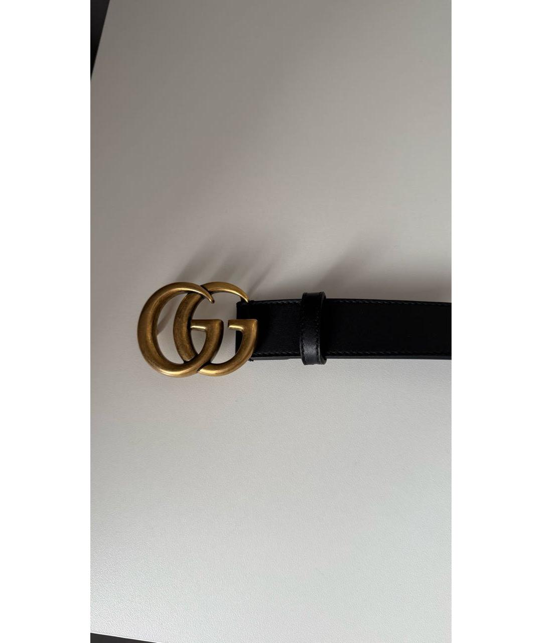 GUCCI Черный кожаный ремень, фото 3