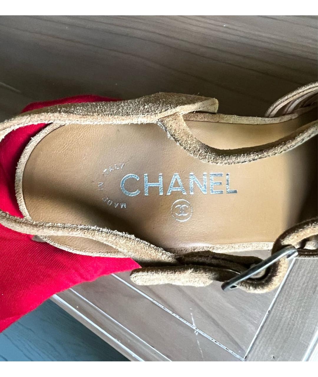 CHANEL Замшевые босоножки, фото 8