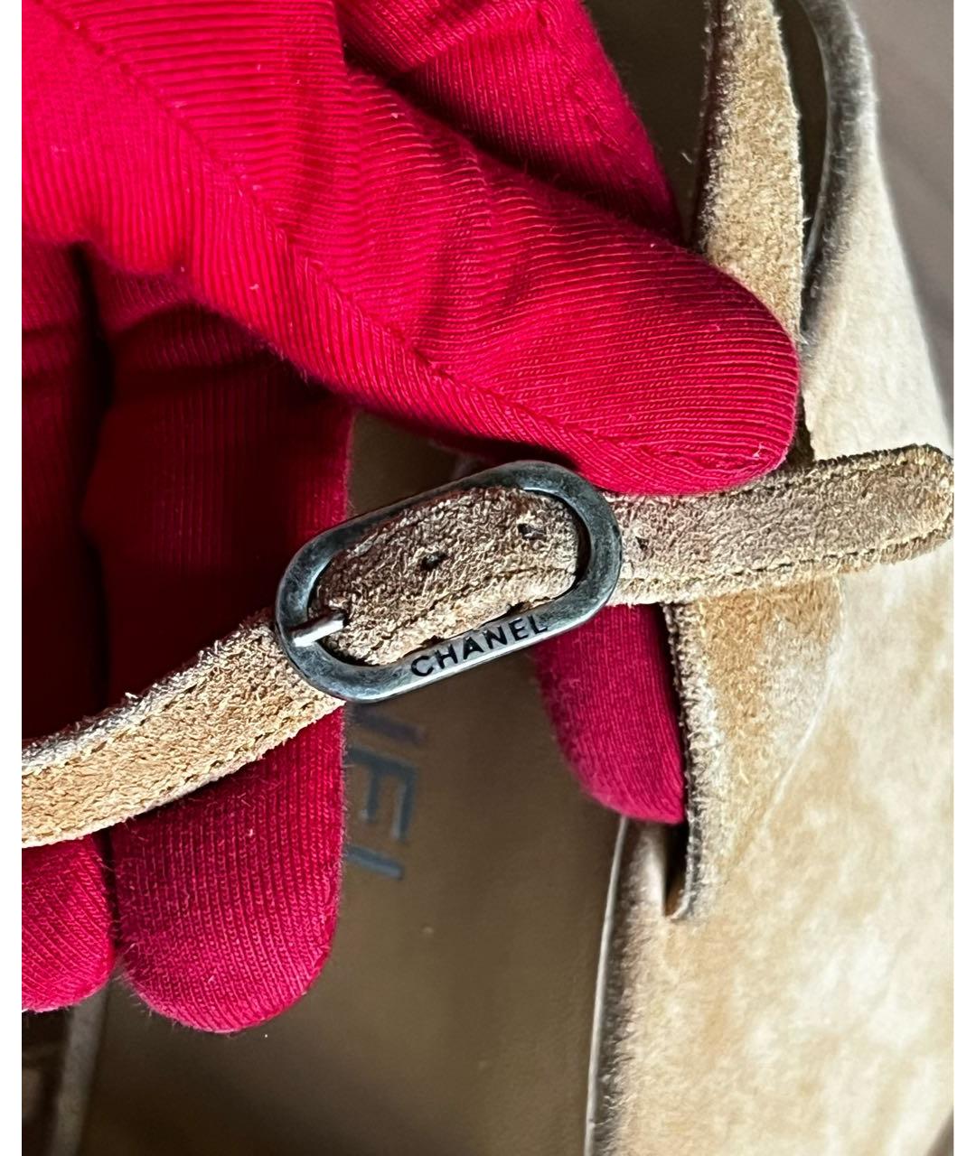 CHANEL Замшевые босоножки, фото 7