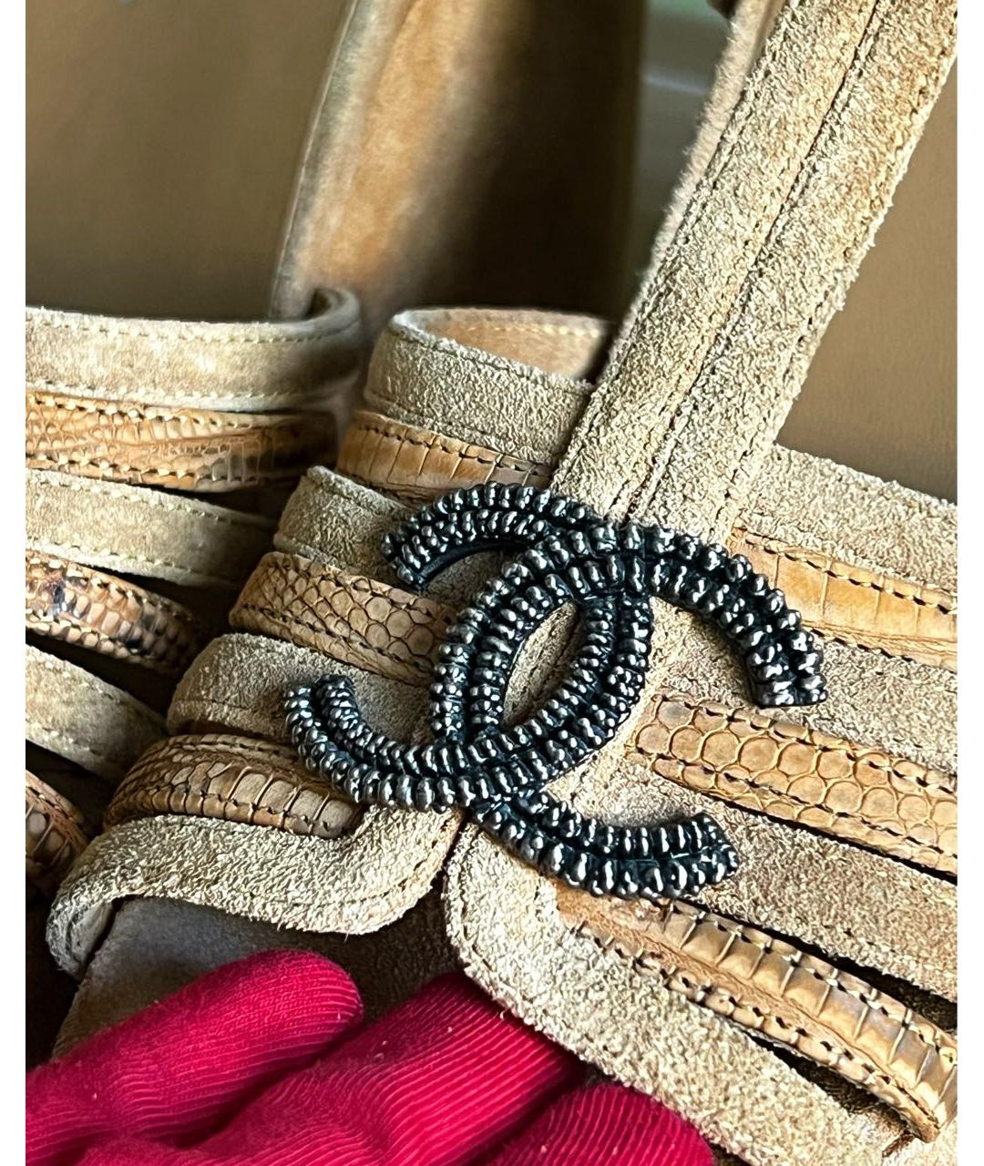 CHANEL Замшевые босоножки, фото 3