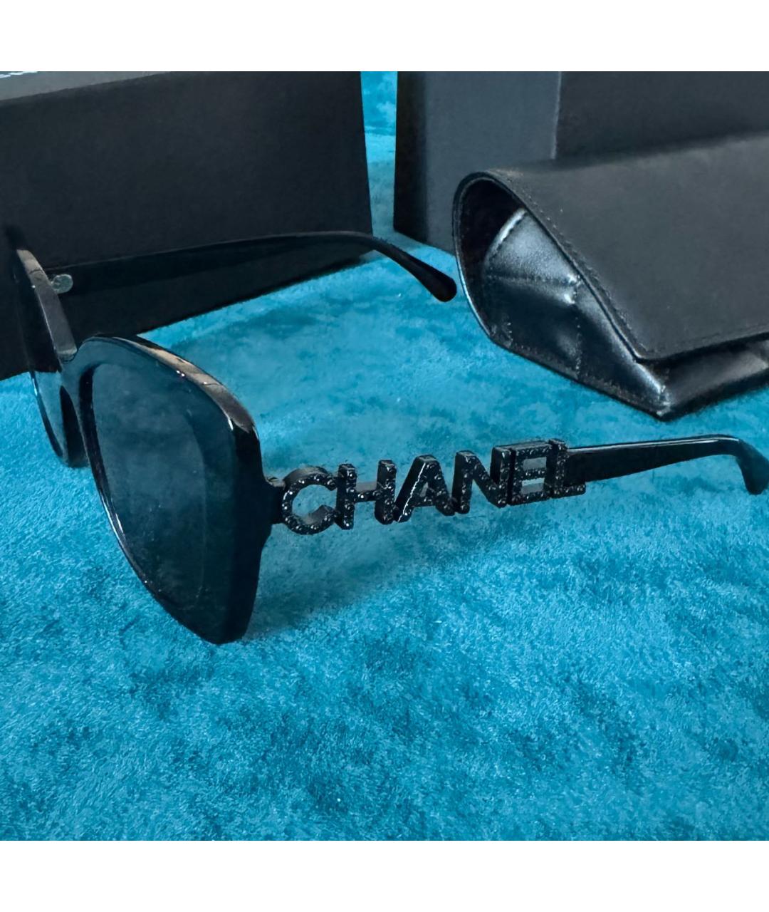 CHANEL Черные пластиковые солнцезащитные очки, фото 3