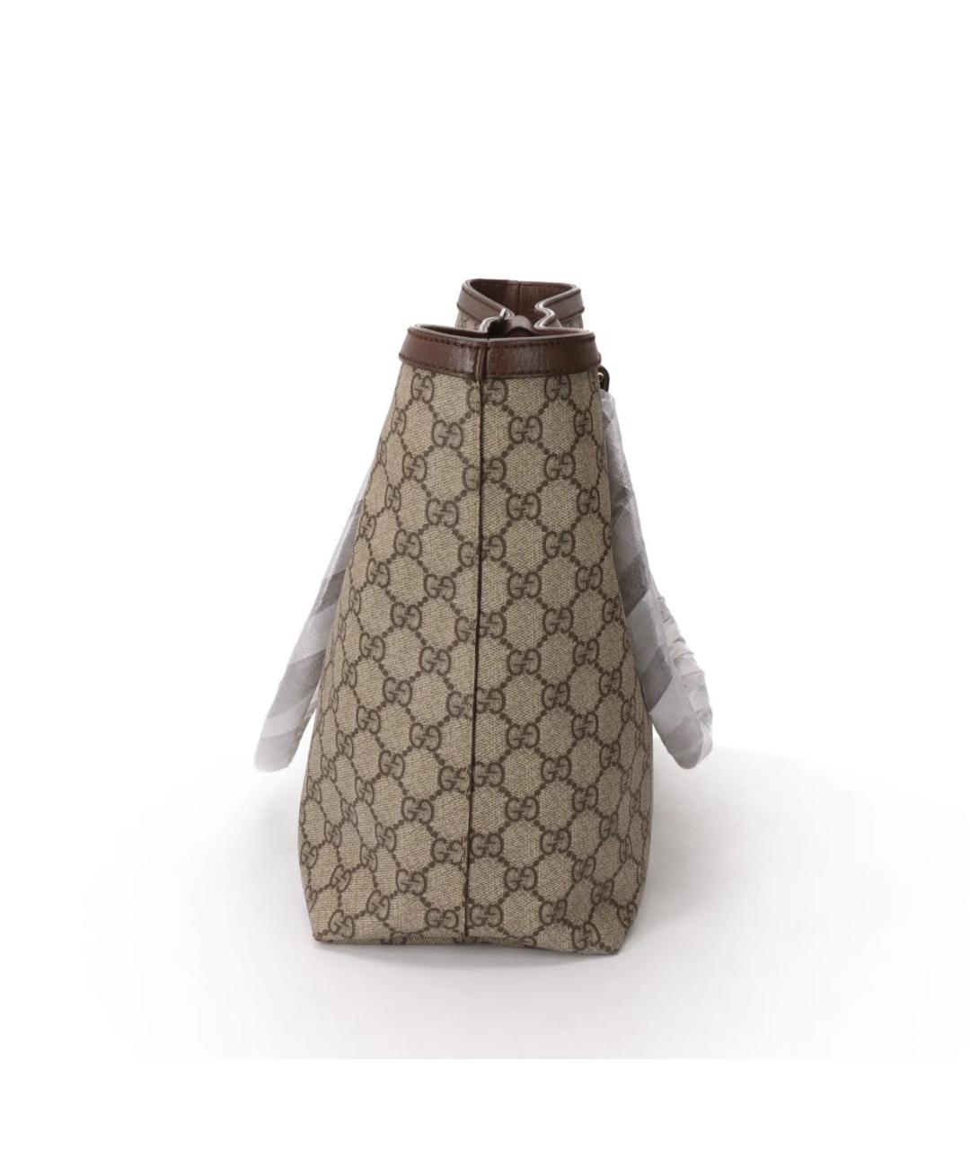 GUCCI Коричневая кожаная сумка тоут, фото 4