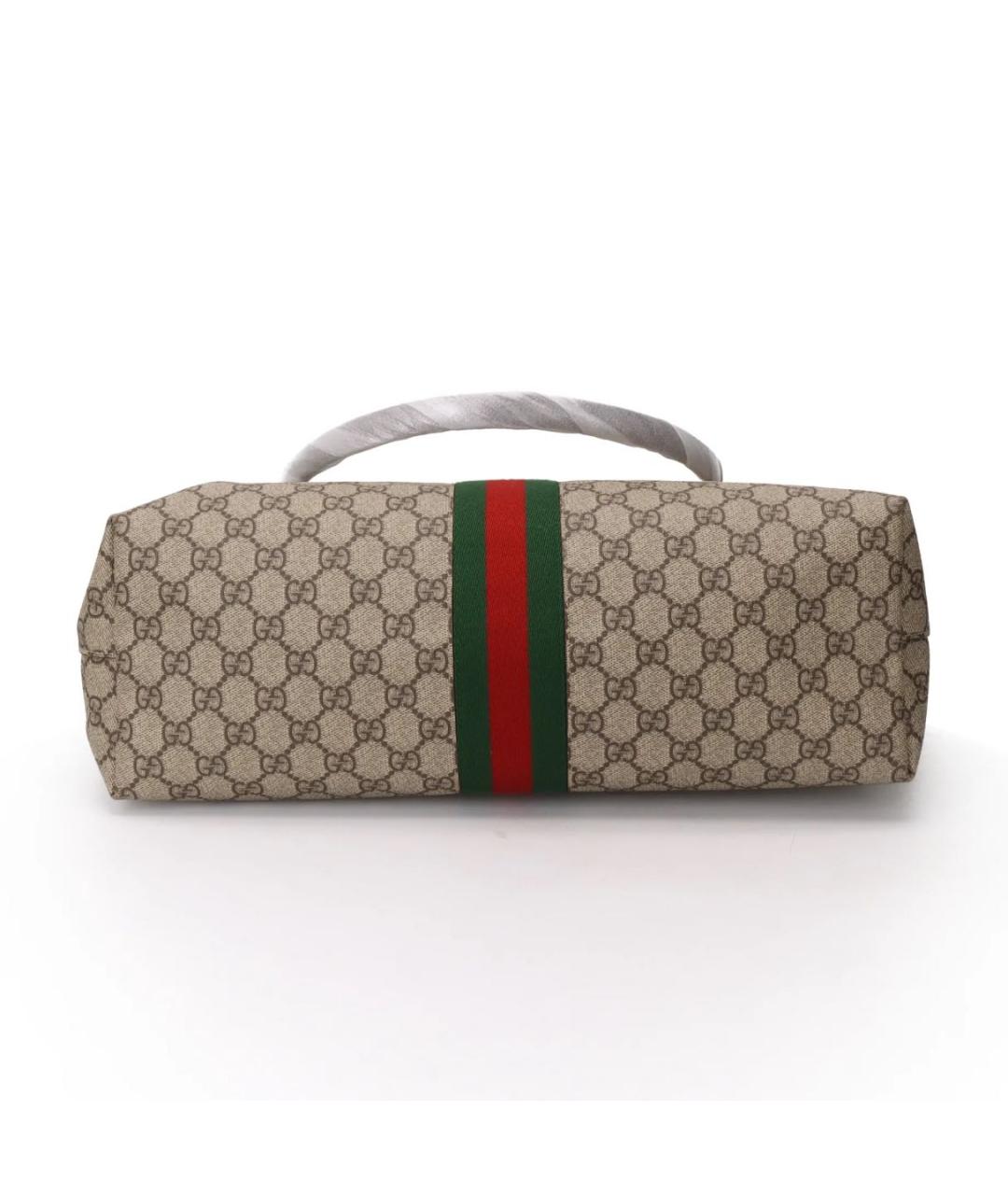 GUCCI Коричневая кожаная сумка тоут, фото 5