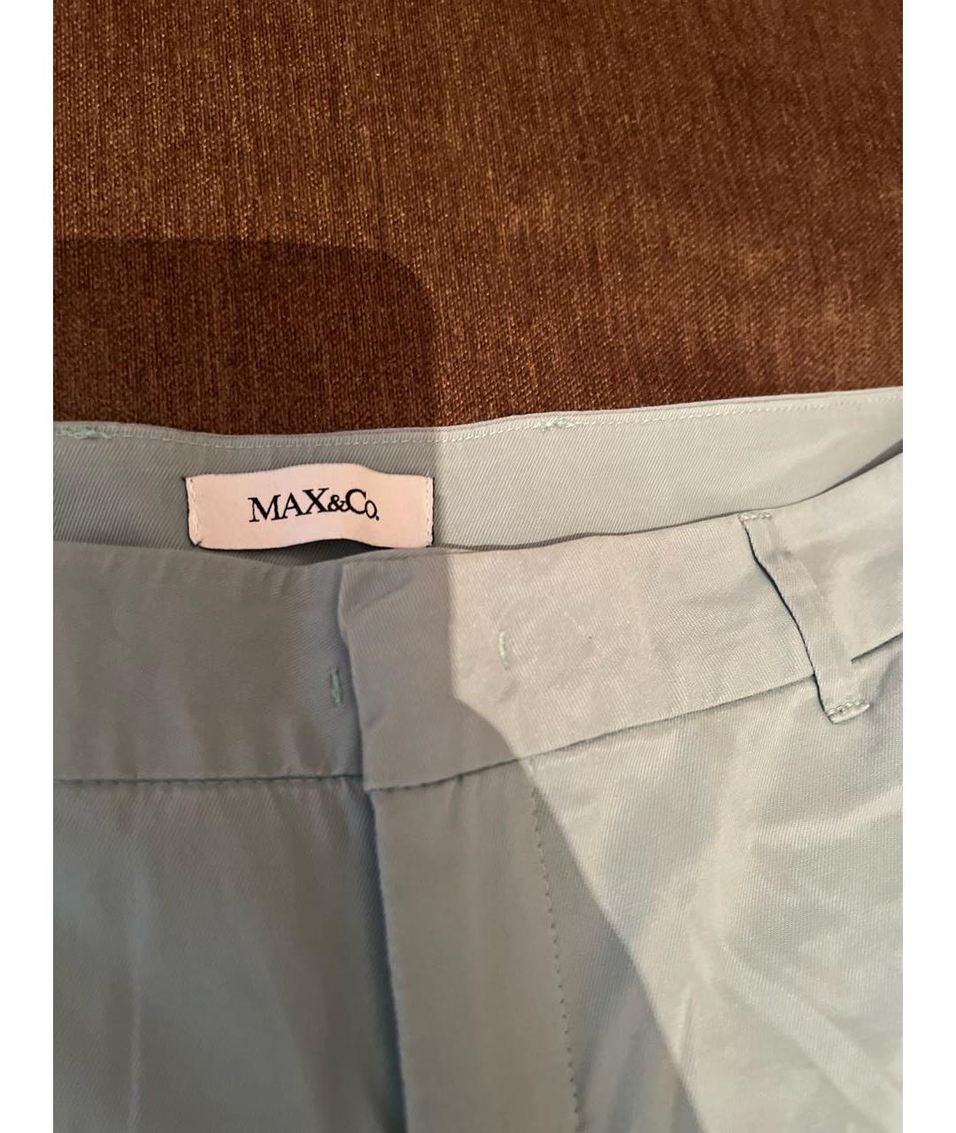 MAX MARA THE CUBE Бирюзовые прямые брюки, фото 3